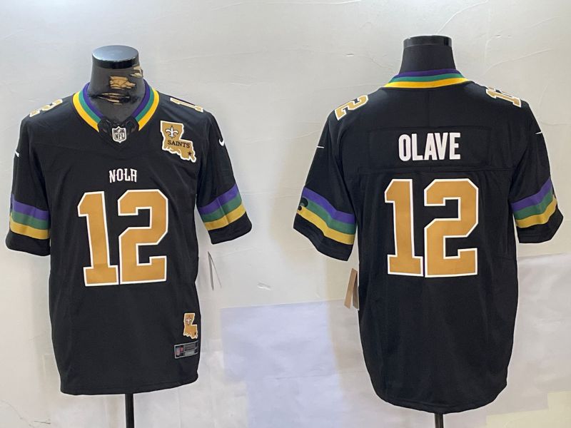 Men New Orleans Saints #12 Olave Black Three generations 2024 Nike Vapor Limited NFL Jersey style 2->new orleans saints->NFL Jersey